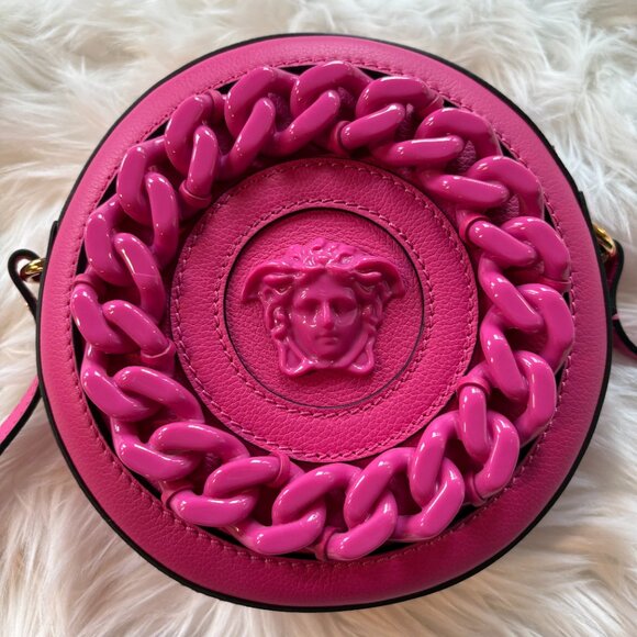 Versace Medusa Disco Bag Calf Leather in Fuchsia - Picture 3 of 10